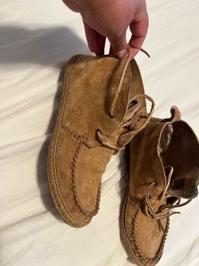 UGG Women's Chestnut Suede Ankle Booties - Lace-Up Moccasin Style